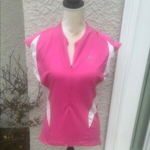 Pearl Izumi Women's Pink 3/4 Zip Short Sleeve Cycle Jersey Size L